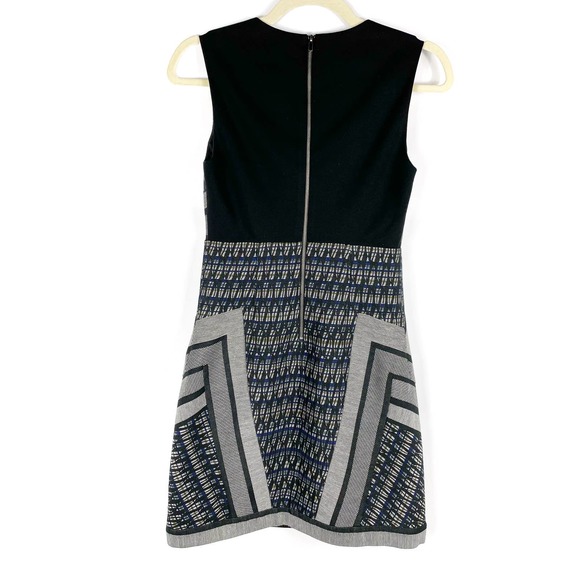 SOLD-Diane von Furstenberg DVF Amanda Dress Geometric Mini Metallic Jacquard - Picture 7 of 10